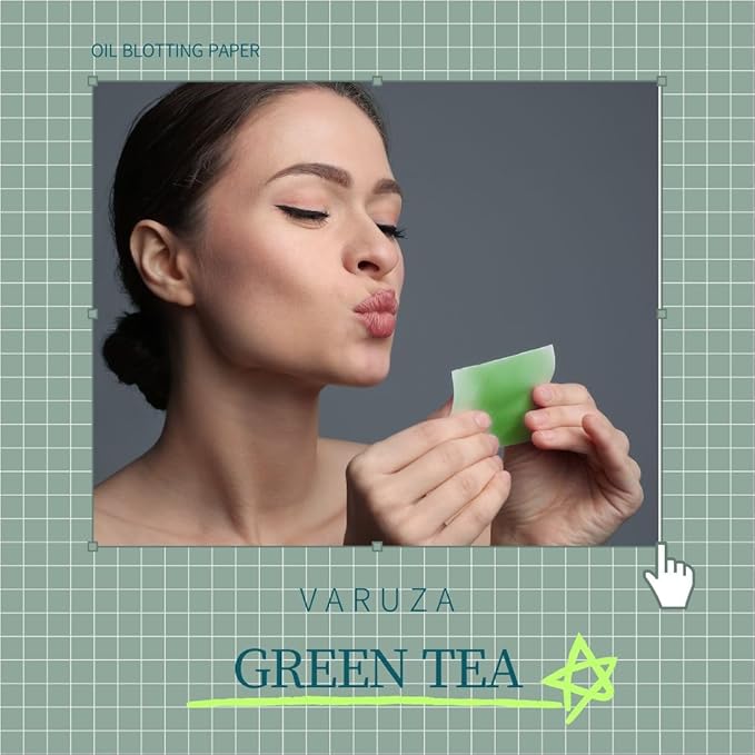 [400 Counts + Mirror Case] Green Tea Natural Oil Blotting Sheets for Face with Mirror Case and Refills-GlimoraGlow