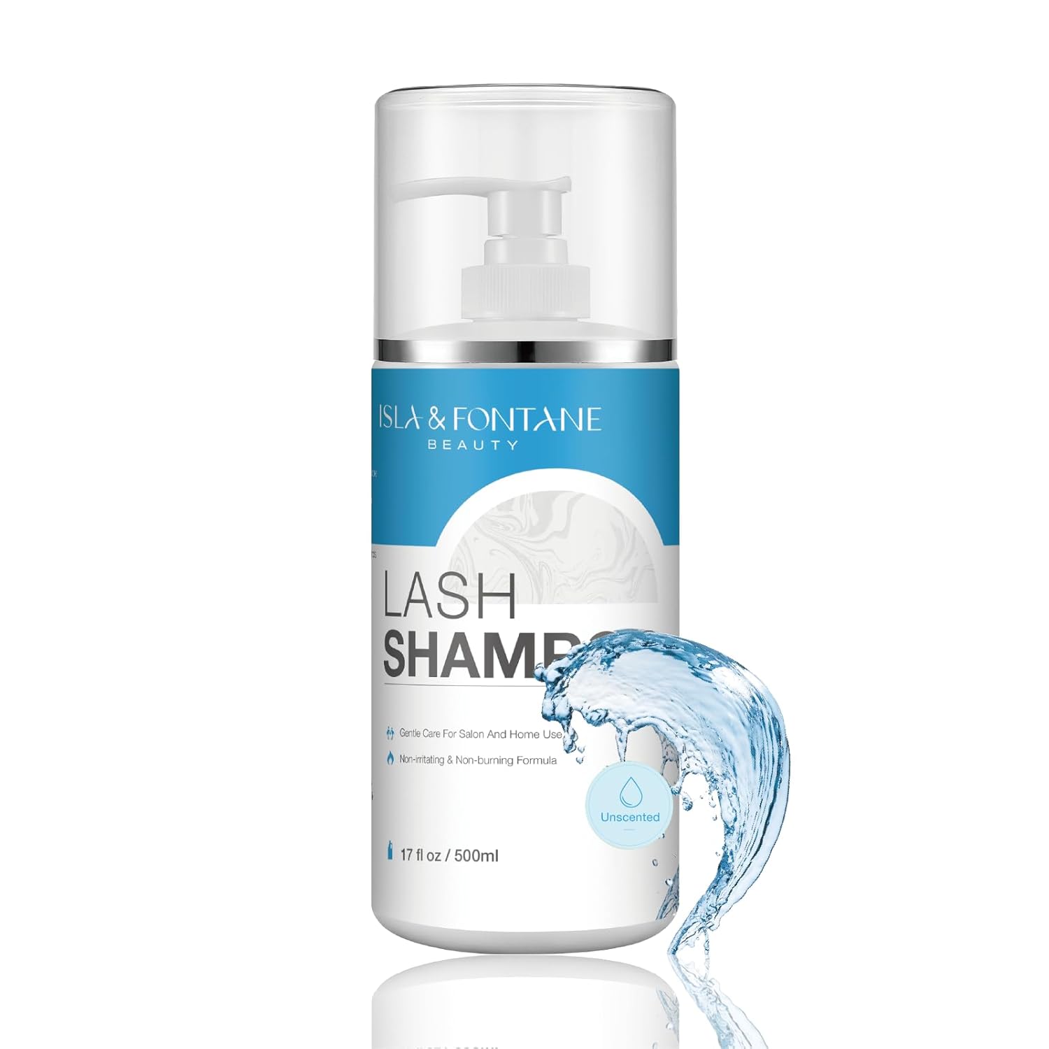 Isla & Fontane Lash Shampoo Bulk – Multi-Scent Series – 17 fl oz / 500ml | Gentle Eyelash Cleanser for Lash Extensions | Non-Irritating | Professional Lash Bath Foam For Salon And Home Use (Unscented)-GlimoraGlow