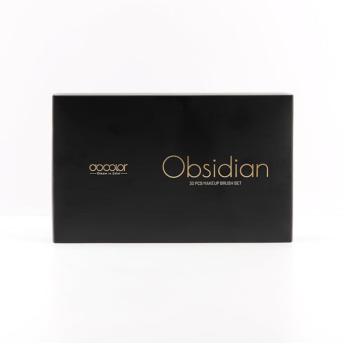 Docolor Makeup Brushes Set Professional 30Pcs Obsidian Makeup Brushes Premium Synthetic Powder Kabuki Foundation Contour Blush Concealer Eye Shadow Blending Eyeliner Crease Eyebrow Make Up Brush Kit-GlimoraGlow