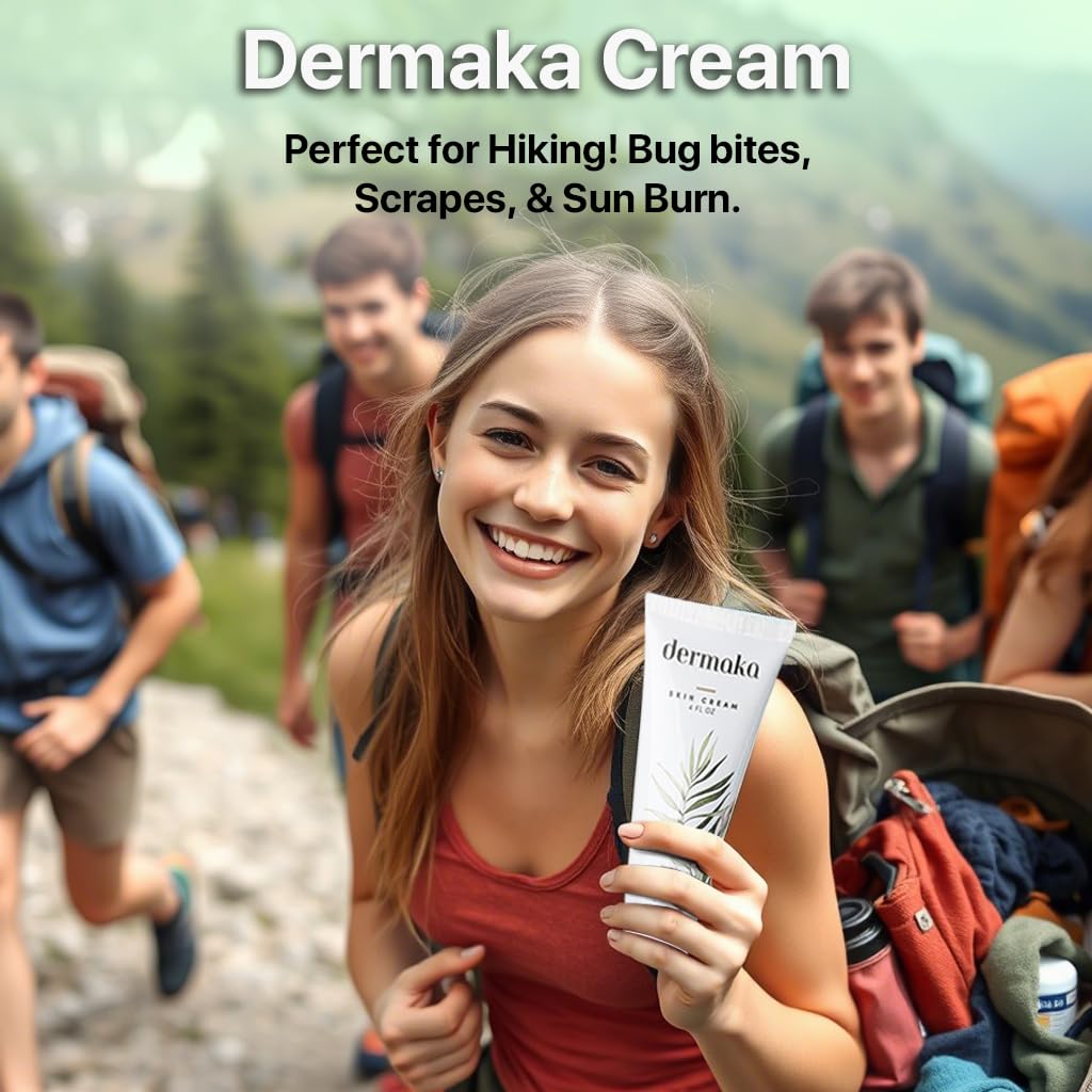 Dermaka All-Natural Skin Soothing Cream 4 Ounce – Moisturizing Lotion with Arnica, Green Tea, Chamomile & Vitamin E – Hydrating, Fast-Absorbing & Non-Greasy Formula for Healthy-Looking Skin-GlimoraGlow