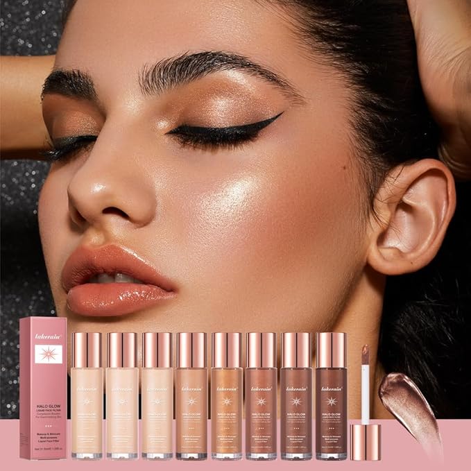 Halo Glow Liquid Face Filter, Complexion Booster For A Glowing, Soft-Focus Look, Infused With Hyaluronic Acid, Vegan & Cruelty-Free 1.06 OZ/31.5ml -08-GlimoraGlow