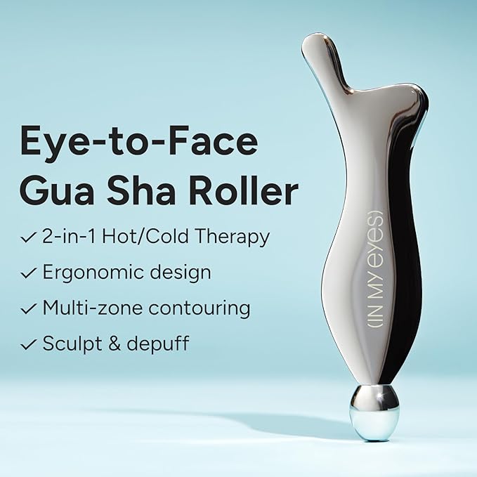 In My Eyes Gua Sha Tool for Face & Eye, Stainless Steel Gua Sha Facial Massager Tool for Reduce Puffiness, Ease Facial Tension & Promote Lymphatic Drainage-GlimoraGlow