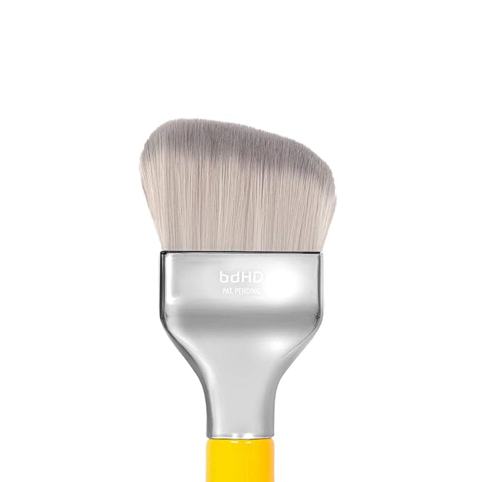 Bdellium Tools Professional Makeup Brush - Studio Series 971 Large Slanted Double Dome Blender - With Soft Synthetic Fibers, For Quick & Easy Application and Blending (Yellow, 1pc)-GlimoraGlow