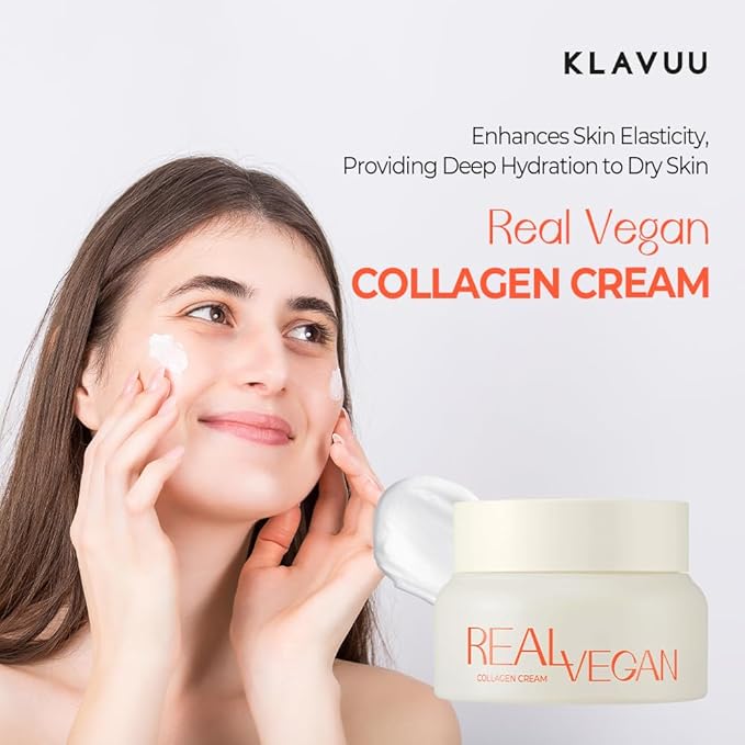 KLAVUU Real Vegan Collagen Cream - Enhances Skin Elasticity, Providing Deep Hydration to Dry Skin for a Radiant, Youthful Glow-GlimoraGlow