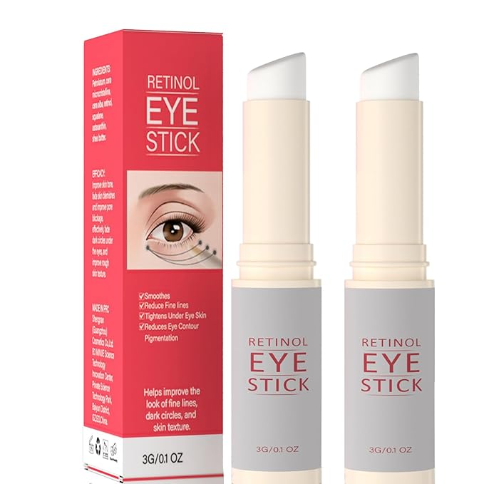 2Pcs Retinol Eye Stick, Retinol Under Eye Cream for Puffiness and Dark Circles, Hydrating Eye Cream Anti Aging for Enhanced Under Eye Nourishment.-GlimoraGlow
