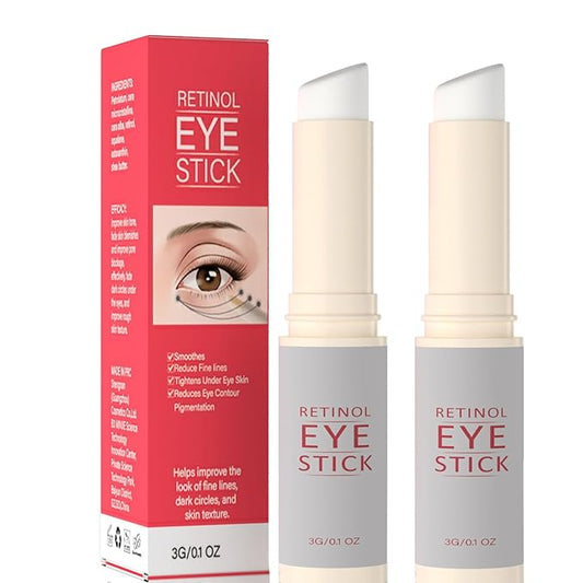 2Pcs Retinol Eye Stick, Retinol Under Eye Cream for Puffiness and Dark Circles, Hydrating Eye Cream Anti Aging for Enhanced Under Eye Nourishment.-GlimoraGlow