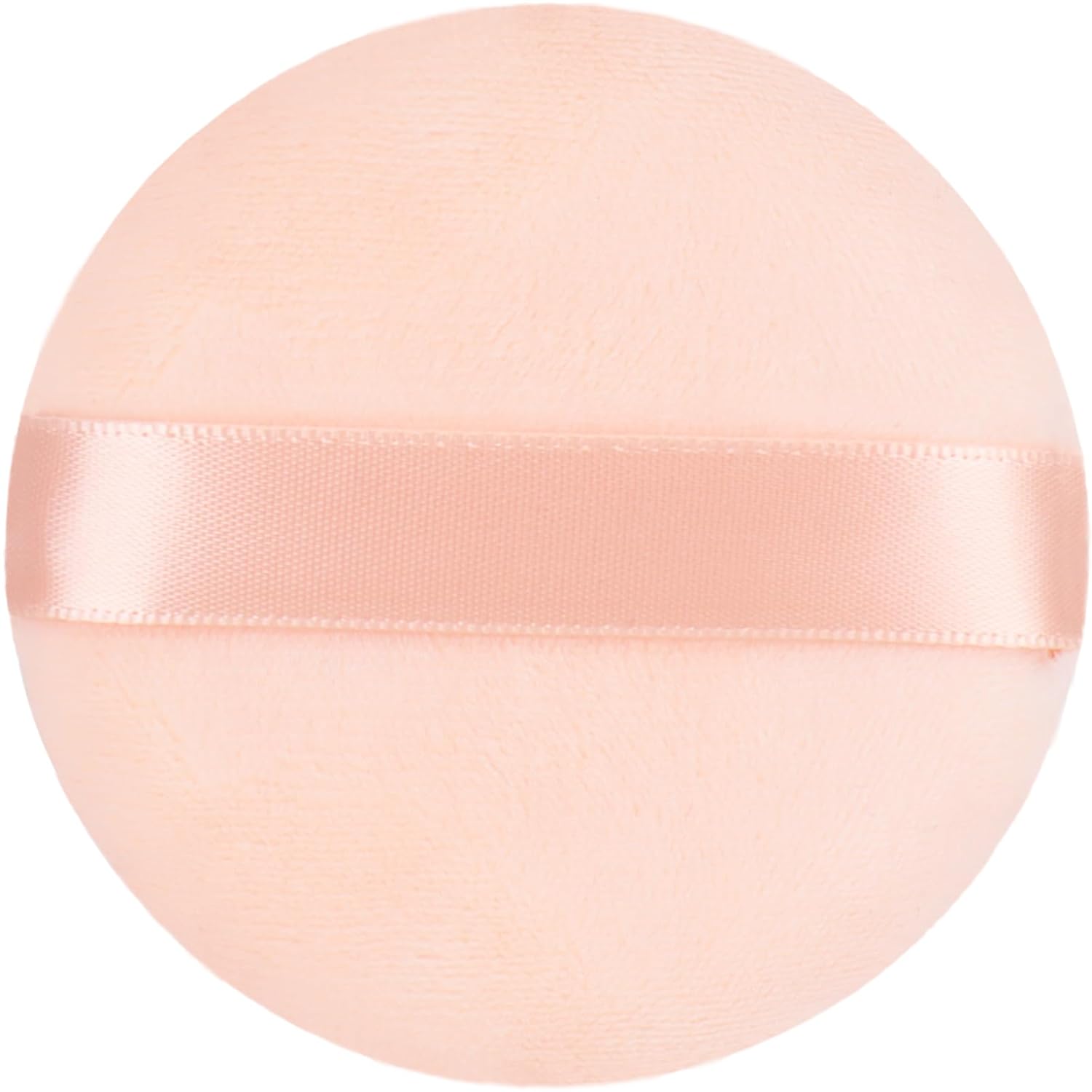 2Pcs Extra Large Body Powder Puff & Luxury 6" Glass Jar Dusting Powder Container with Puff for Women Bath Powder Puffs Perfect for Talcum or Loose Powder (Beige 6" Only Puff)-GlimoraGlow