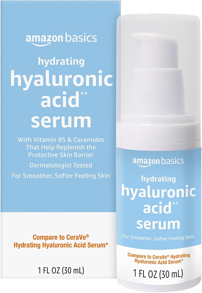 Amazon Basics Hydrating Hyaluronic Acid Serum, 1 Fluid Ounce, 1-Pack-GlimoraGlow