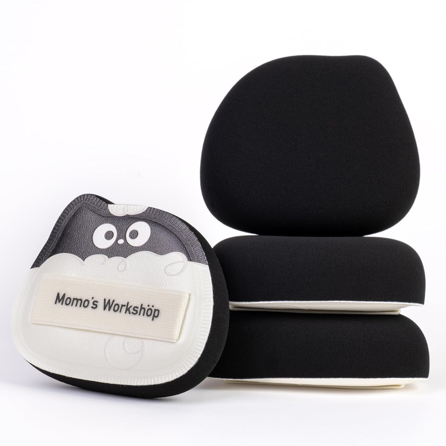 Lamb Toto Airy Marshmallow Puff,Makeup Sponge,Rubycell Material,Pointed Tip for Concealer + Flat Side for Foundation, Longwear Makeup, Travel Friendly & Reusable,2pcs Puffs & Storage Case-GlimoraGlow