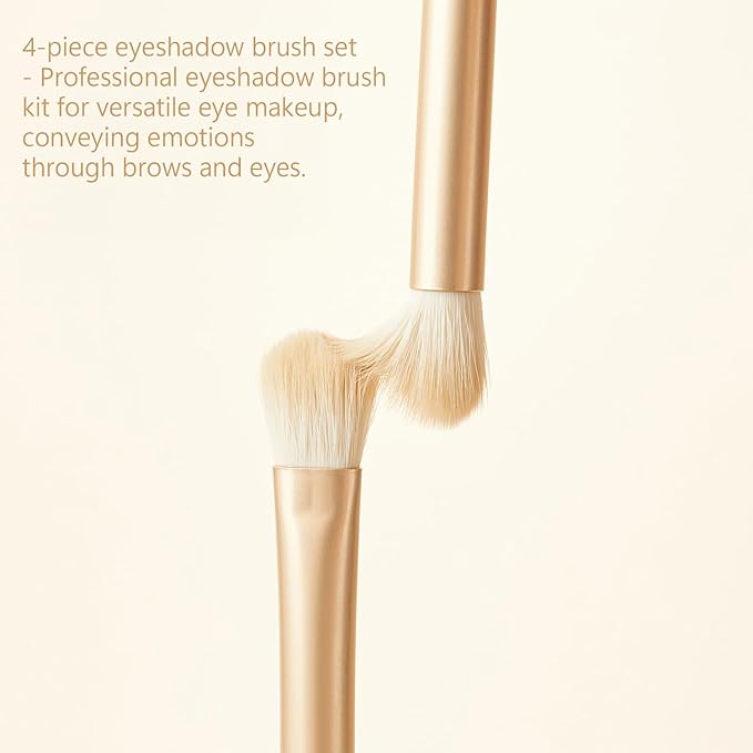 Eyeshadow Makeup Brushes Set with Case 4 PCS Soft Synthetic Hairs Eye Makeup Brushes for Blending Eyebrow Eyeliner Eyeshadow （Lightblue）-GlimoraGlow