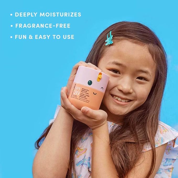Evereden Kids Face Cream, 1.7 oz. | Fragrance-Free and Kids Face Lotion with SPF 20 | Clean and Non-Toxic Face Moisturizer | Multi-Vitamin Skin Care | FSA Eligible-GlimoraGlow
