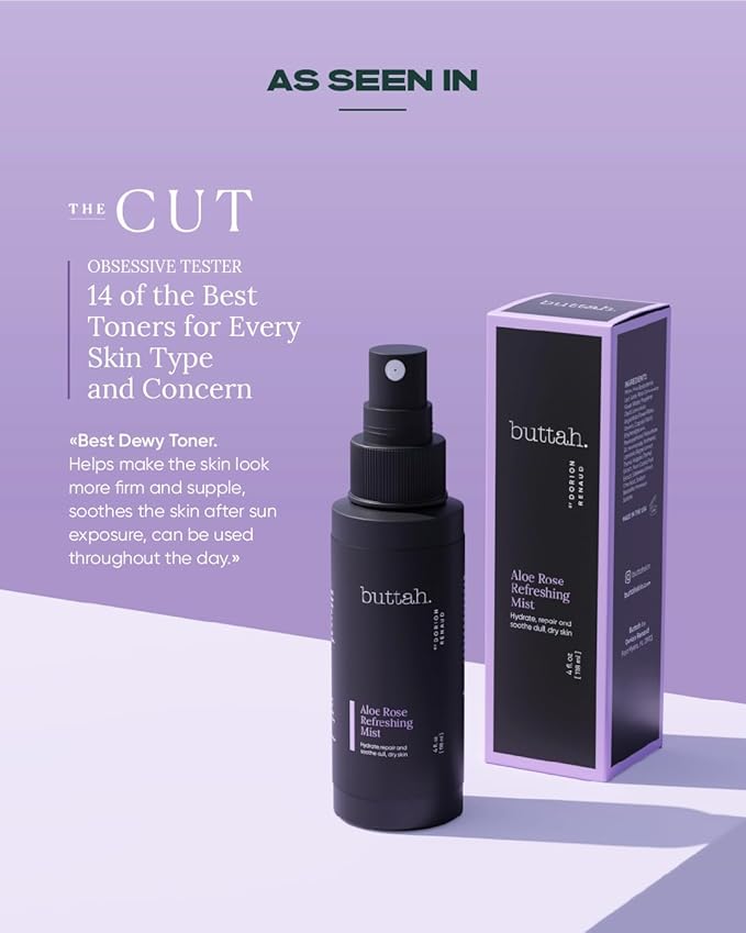 Buttah Skin by Dorion Renaud Aloe Rose Refreshing Mist 4oz - Hydrating Rose Water Face Spray - Refreshing Aloe Facial Mist - Naturally Based Skin Care for Men & Women - Black-Owned Skincare-GlimoraGlow