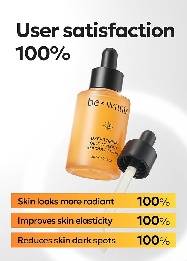 Bewants Deep Toning Glutathione Ampoule Serum | Korean Skincare with Vitamin C & Calendula Extract Oil, 1.01 fl.oz + 0.33 fl.oz (2 Pack)-GlimoraGlow