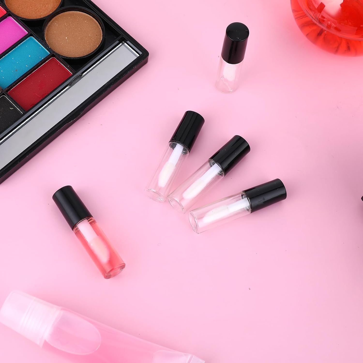 100 Pcs Mini Lip Gloss Tubes, Refillable Lip Balm Bottle Transparent Empty Containers Travel Personal Cosmetic Inserts Cosmetic Tools Mini Lipstick Containers for Women DIY Makeup-GlimoraGlow