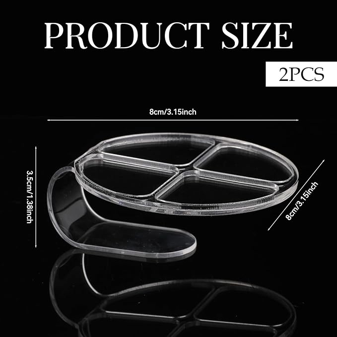 2 Pcs Makeup Hand Palette Foundation Palette Foundation Mixing Palette Hand-Held Nail Art Manicure Palette Clear Makeup Palette for Mixing Foundation Eye Shadow Nail Art-GlimoraGlow