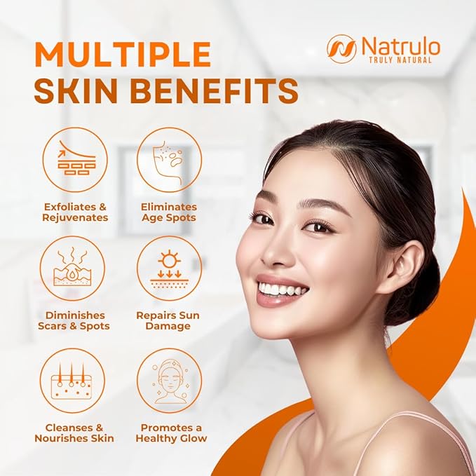 Natrulo Turmeric Face Wash, 4oz Clear Skin Liquid Soap – 100% Natural Anti Aging Exfoliating Turmeric Facial Cleanser for Fading Spots, Clearing Acne Scars, Age Spots, Sun Damage, Discoloration-GlimoraGlow