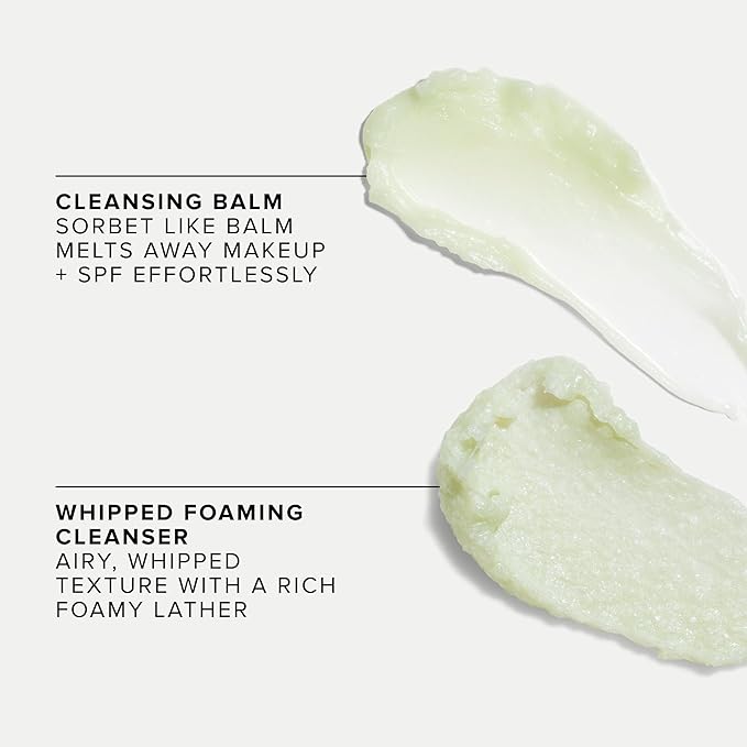 Farmacy Deep Double Cleanse Skincare Gift Set - Green Clean Makeup Remover Cleansing Balm & Whipped Foaming Face Wash for Oily Skin - Melts Away Makeup & Helps Promote Healthy Skin (2 Count)-GlimoraGlow
