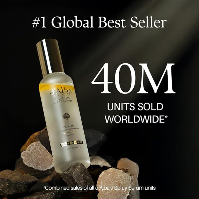d'alba Piedmont Italian White Truffle First Aromatic Spray Serum, Fragrant VEGAN Glowy Antioxidant Face Mist, Deep Hydration Skin Firmness, Korean Skin Care (2.02 fl.oz)-GlimoraGlow