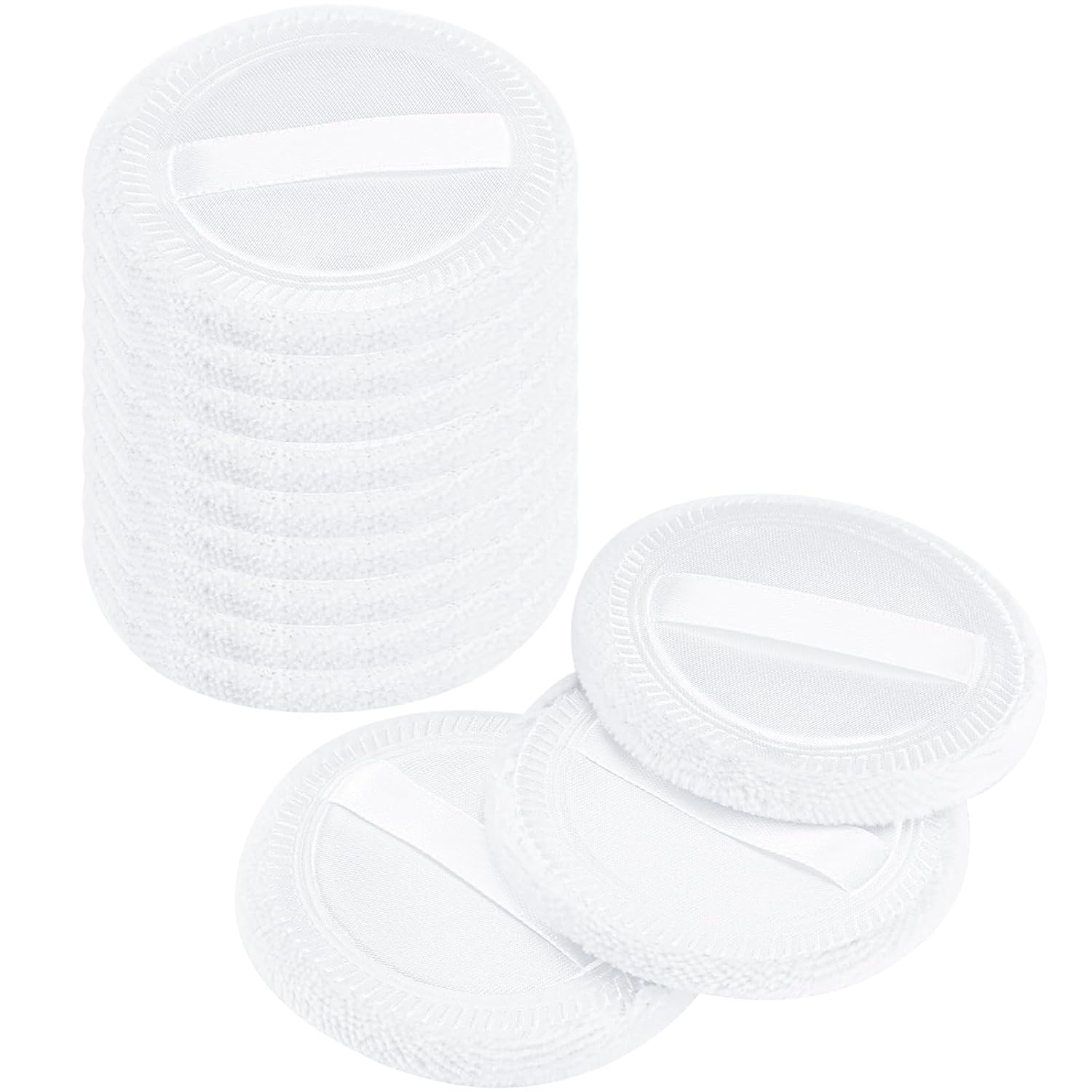 12 Pieces Powder Puffs Cotton Makeup Pads Soft Face Compact Puffs for Loose Setting Pressed Powder, 2.36 Inch (White)-GlimoraGlow