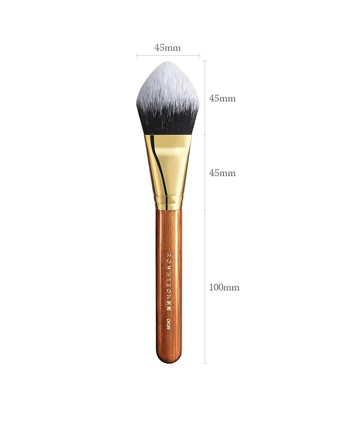 Desert Oak Series BloomFluff Powder Brush - 45mm Giant Heart-Shaped Face Brush for Setting Powder & Bronzer, Luxury Bubinga Handle (CM 196)-GlimoraGlow