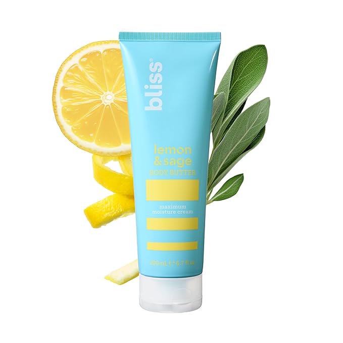 Bliss Lemon and Sage Body Butter - Iconic Scent with Shea Butter and Coconut Oil for Long-Lasting Maximum Moisture - Body Lotion for Smooth, Soft Skin - Vegan and Cruelty-Free - 6.7 Fl Oz-GlimoraGlow