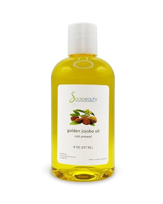Soapeauty Golden Jojoba Oil | 100% Pure & Natural | Unrefined, Cold Pressed, Hexane Free | Moisturizing Oil for Skin, Face, Hair & Nails | 8 fl oz-GlimoraGlow