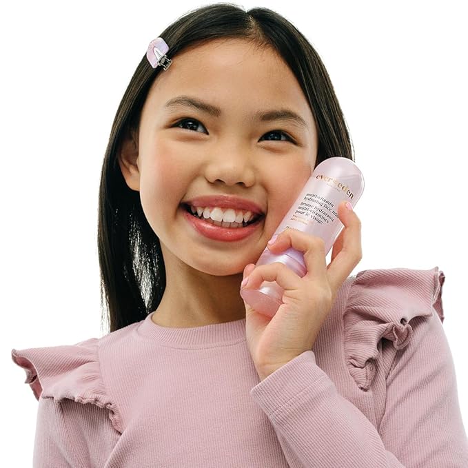 Evereden Kids Multi-Vitamin Hydrating Face Mist | Nourishing Face Spray, Preppy Skincare Essential for Ages 6+ | Clean Formula Safe for Sensitive Skin | Multi-Vitamin Complex, Peach & Mango Juice-GlimoraGlow