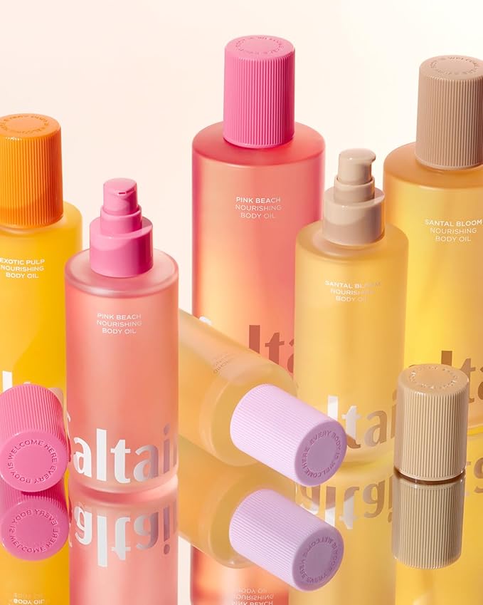 Saltair Body Oil. Jumbo Size Santal Bloom After Shower and Bath Oil Moisturizer for Women and Men. Botanical, Non-Greasy, and Well-Absorbing Lotion for Hydrating Dry Skin. 10oz Bottle-GlimoraGlow