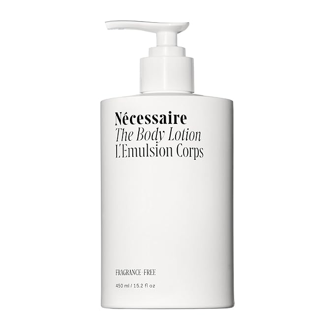 Nécessaire The Body Lotion with Pump. Fragrance-Free. Multi-Peptide Firming Lotion to Moisturize, Firm, Strengthen. 2.5% Niacinamide, Vitamin C/E + Omega 6/9. 450ml / 15.2 fl oz-GlimoraGlow
