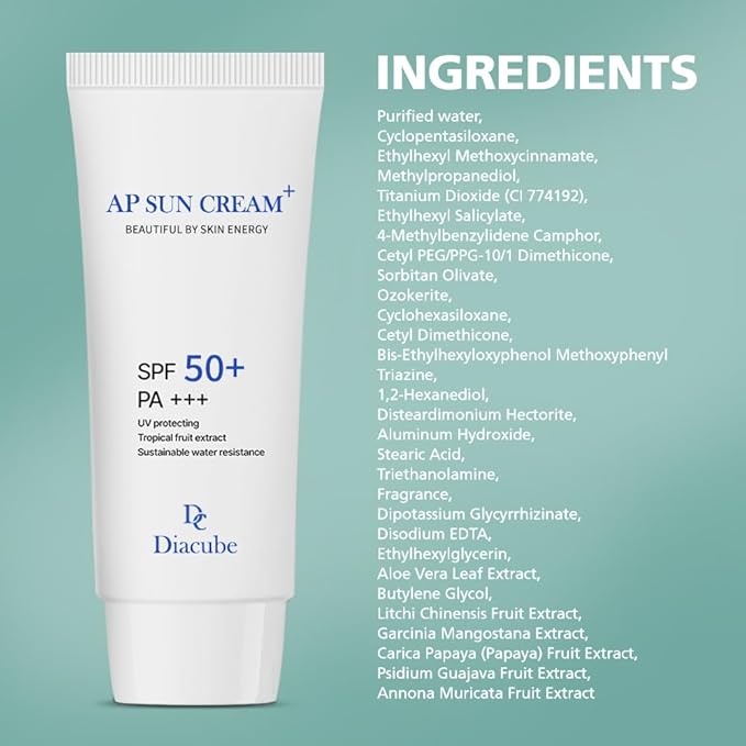 AP Fruity Waterproof Daily Sunscreen 2.03 Fl Oz SPF 50+ PA+++ | Strong UV Protection | Slightly Tone Up | Silky Semi-Matte Finish | Sweat-Resistant | Korean Skincare-GlimoraGlow