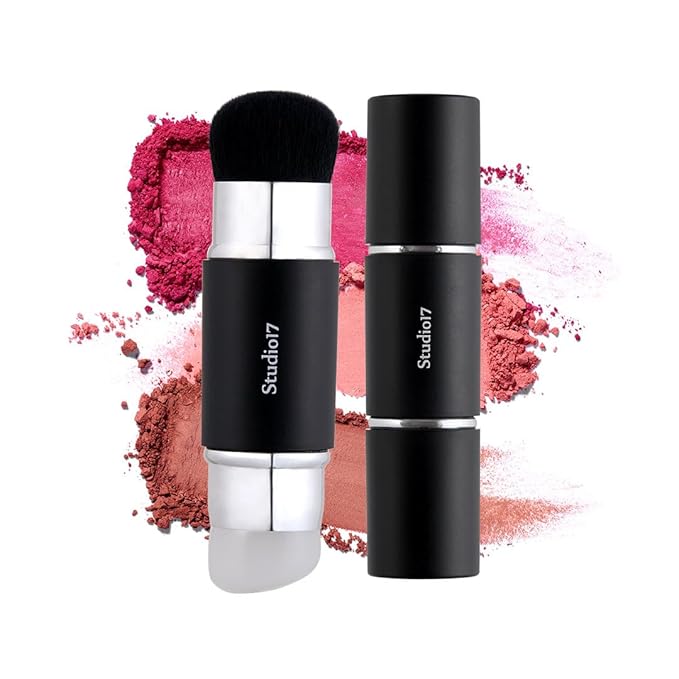 Dual Ended Silicone Tip Blush Brush | Korean Olive Young Makeup Tool for Contouring & Blush Application | Skin-Friendly Non-Irritating Professional Face Makeup Brush-GlimoraGlow