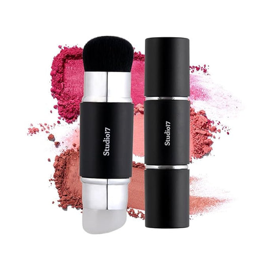 Dual Ended Silicone Tip Blush Brush | Korean Olive Young Makeup Tool for Contouring & Blush Application | Skin-Friendly Non-Irritating Professional Face Makeup Brush-GlimoraGlow