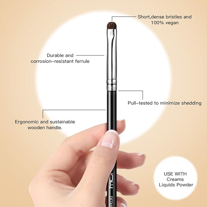 EIGSHOW Concealer Brush, Detail Shader Makeup Brush for Blending Eyeshadow, Concealing Small Blemishes and Imperfections - Precision Application (E867)-GlimoraGlow