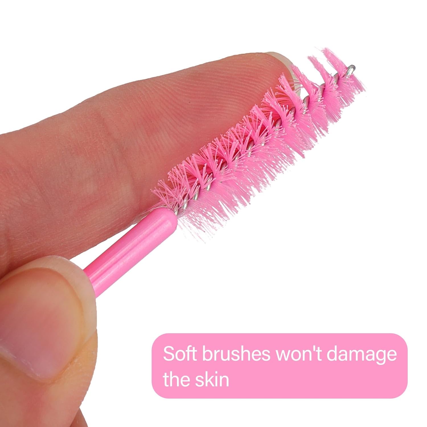 1000 Disposable Mascara Wands Eyelash Brushes Spoolies for Eyebrow Eye Lash Extension Pink-GlimoraGlow