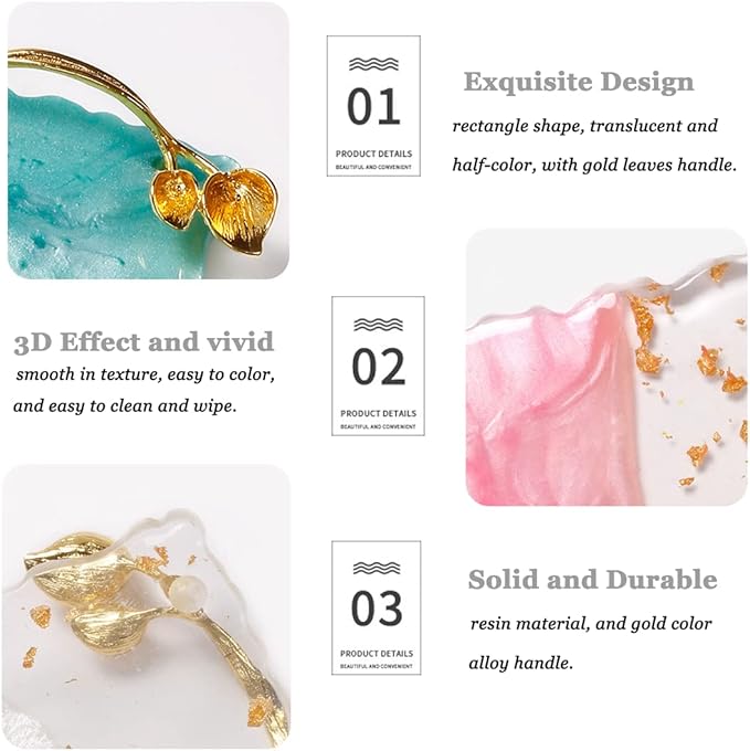 2023 Retro Nail Art Palette, Nail Painting Mixed Color Palette with Leaves Handle, Nail Holder Gel Color Makeup Display Board Pallet (Pink)-GlimoraGlow