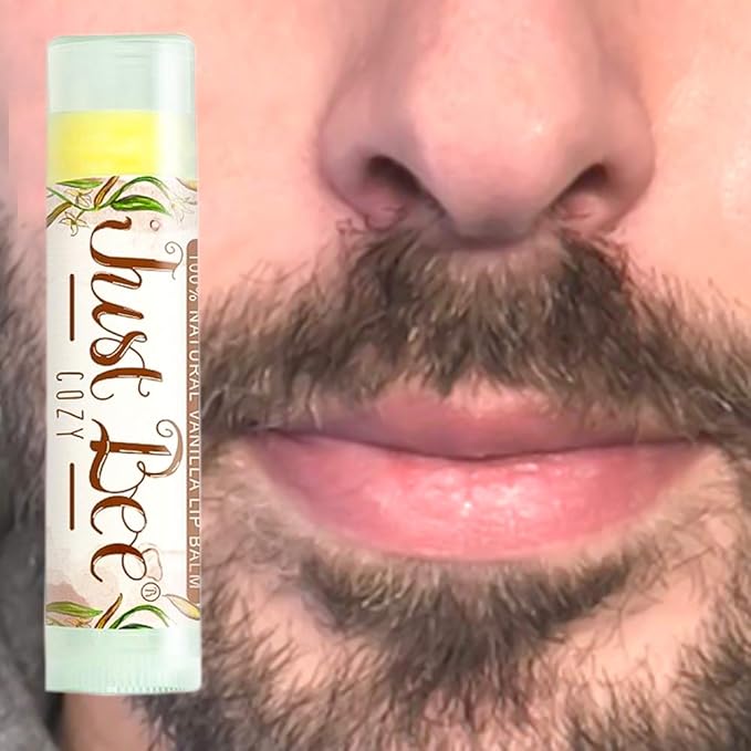 100% Natural Beeswax Lip Balm with Organic Oils (Cozy Vanilla, 4 pack)-GlimoraGlow