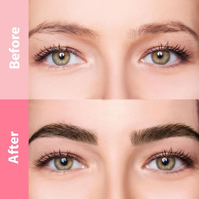 1Pcs Brown Magic Microblading Eyebrow Pencil Contouring Pen Brow for Eyes, Dual-Ended Micro-Fork-Tips Applicator for Hair Like Strokes with Dual-ended Eyebrow Brush Long Wear Waterproof lápiz de cejas-GlimoraGlow