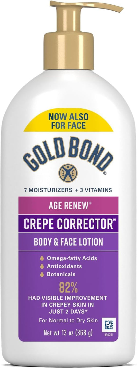 Gold Bond Age Renew Crepe Corrector Body Lotion, Replenishing & Smoothing Formula, 13 oz (Packaging May Vary)-GlimoraGlow