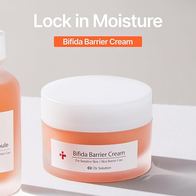 Bifida Barrier Cream, Moisturizing CUSKIN Korean Moisturizer Skincare with Ceramide NP, Squalane, and Hyaluronic Acid for Hydration and Skin Elasticity, 50ml (1.69 Fl. Oz.)-GlimoraGlow