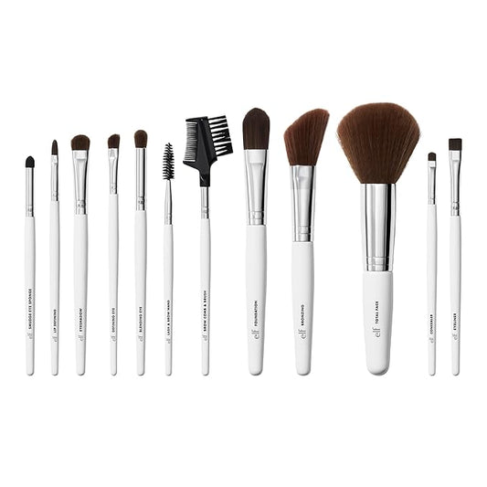 e.l.f. Professional Set of 12 Makeup Brushes, Pro-Worthy Makeup Brushes For A Flawless Full-Face Application, Vegan & Cruelty-Free-GlimoraGlow