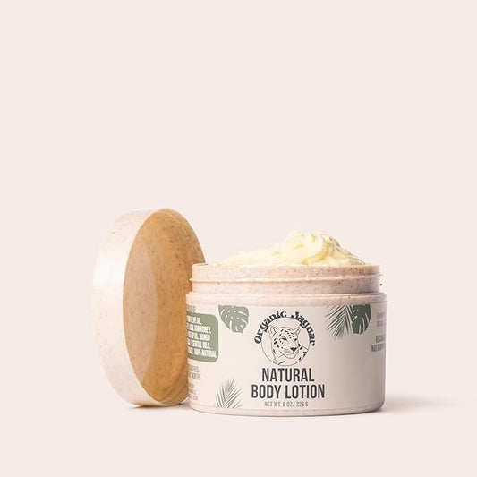 Natural Body Lotion, 8 oz, Moisturizer With Essential Oils, Vitamin E Oil, Beeswax, Extra Virgin Olive Oil, Raw Honey, Mango Butter, Sulfate & Paraben Free Body Care, Tropical Scent-GlimoraGlow