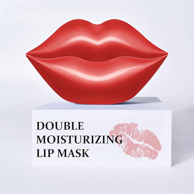 20Pcs Lip Mask, Red Cherry Lip Moisturizing Plumping Masks Overnight, Lip Gel Treatment Lip Masks for Dry Lips Smooth& Plump Chapped Lip Collagen Overnight Lip Care Pads Patches(Red)-GlimoraGlow