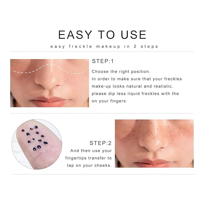 2 Colors Liquid Freckle Pen, Natural Like Freckle Makeup Pen Soft Dot Spot, Waterproof and Smudgeproof Quick Dry for Instant Create Realistic Freckles Make Up(Dark Brown+Light Brown)-GlimoraGlow