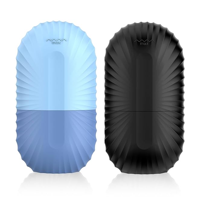 2pcs Ice Roller for Face and Eye, Silicone Ice Facial Roller Ice Holder, Face Ice Mold Skin Care, Face Icers Reusable Ice Cube Roller for Shrink Pores Anti Wrinkle Reduce Puffiness, Black Blue-GlimoraGlow