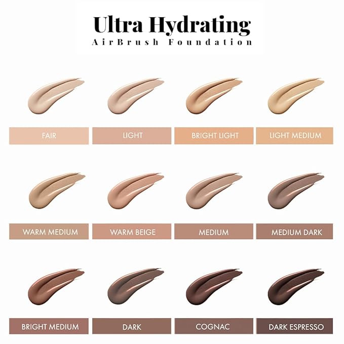 Jerome Alexander Airbrush Foundation Ultra Hydrating, Spray Foundation Makeup with 2x the Active Ingredients, Ultra-Light, Buildable, Full Coverage Formula (Bright Light)-GlimoraGlow