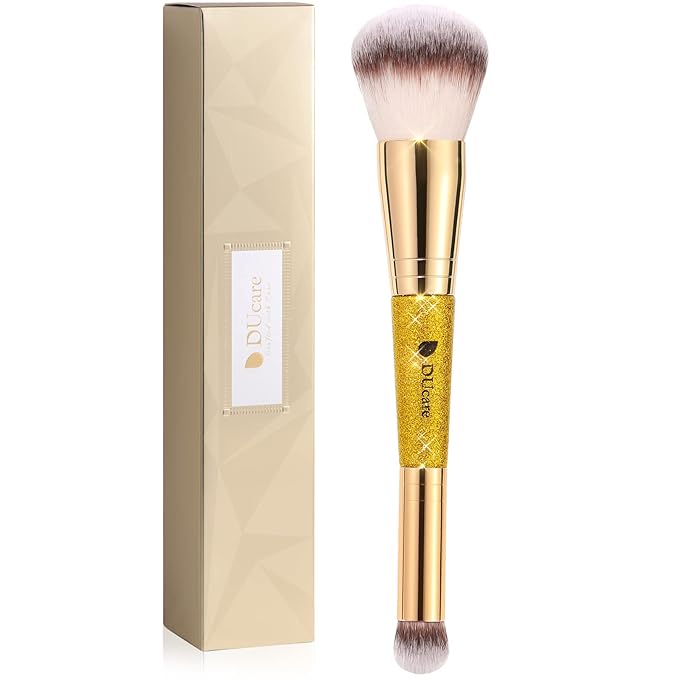 DUcare Powder Concealer Brush Foundation Makeup Brushes Double Ended Perfect for Rounded Taperd Liquid, Cream, Powder,Blending, Buffing-GlimoraGlow