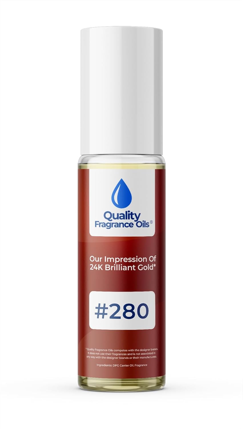 Quality Fragrance Oils' 24K Brilliant Gold Impression #280 | Long-Lasting Perfume Oil, Alcohol-Free, Strong Scent, 10ml Roll-On | Affordable Alternative to Designer Fragrances-GlimoraGlow