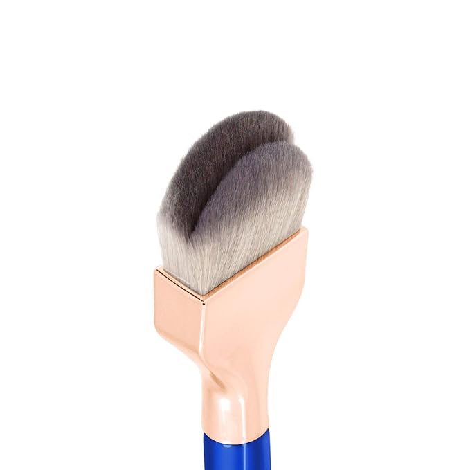 Bdellium Tools Professional Makeup Brush - Golden Triangle 971 Large Slanted Double Dome Blender - With All Vegan and Soft Synthetic Fibers, For Foundation Application & Blending (Blue, 1pc)-GlimoraGlow