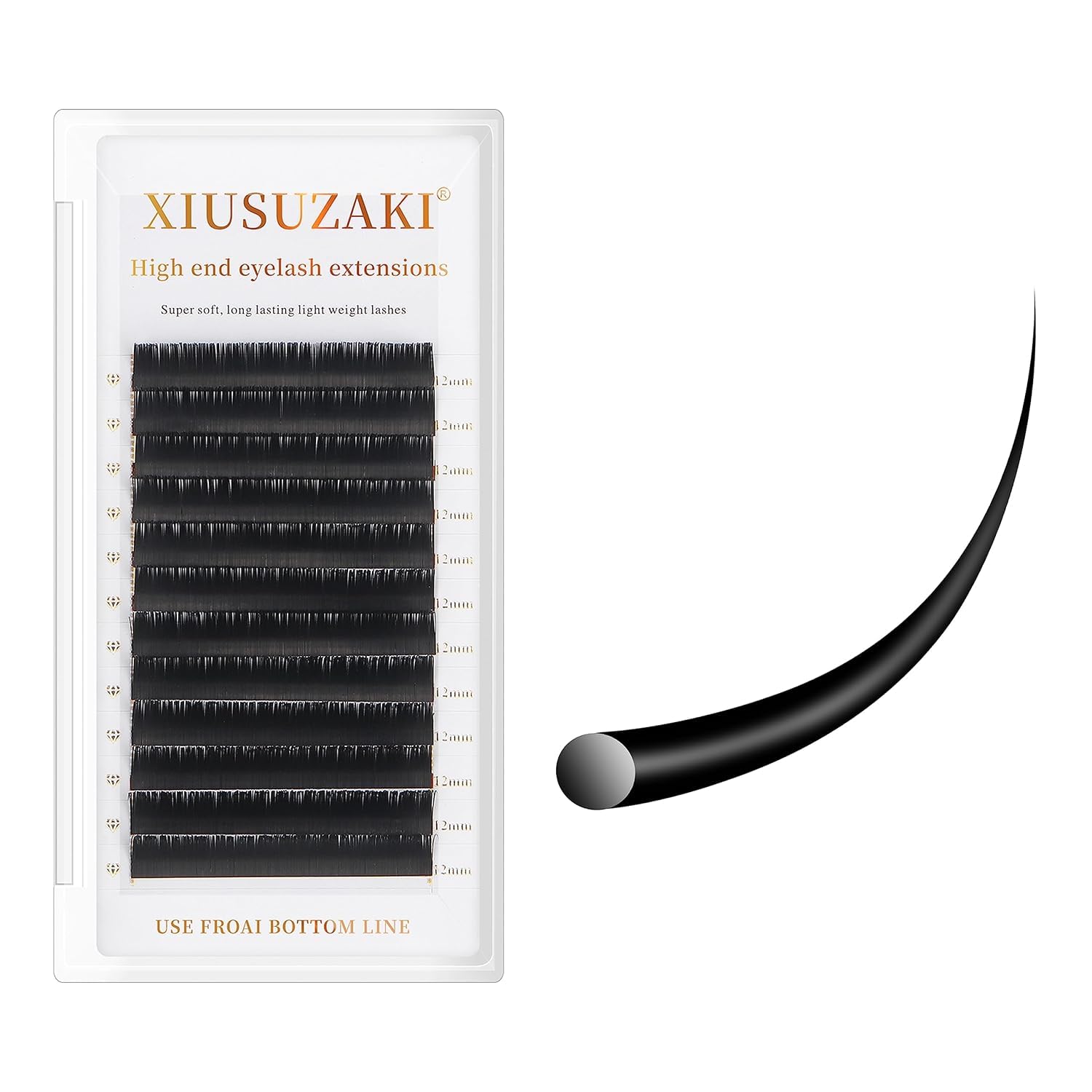 Lash Extensions Supplies Eyelash Extensions 0.05/0.07/0.15mm Thickness Classic Lashes C/D Curl 12mm individual lashes Matte Black Volume Lashes Soft Professional Use(0.05-D,12mm)-GlimoraGlow