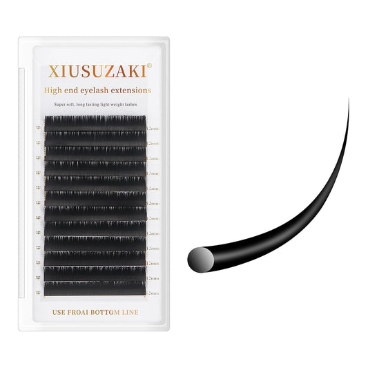 Lash Extensions Supplies Eyelash Extensions 0.05/0.07/0.15mm Thickness Classic Lashes C/D Curl 14mm individual lashes Matte Black Volume Lashes Soft Professional Use(0.05-D,14mm)-GlimoraGlow